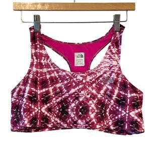 The North Face Sports Bra Women Size XL Pink Geometric Print Athleisure